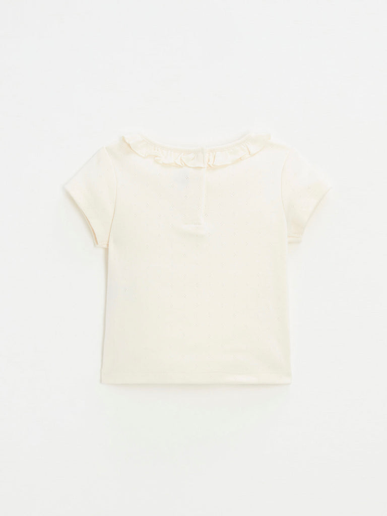 Natalys - T-Shirt Manches Courtes Craie - Fille