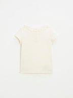 Natalys - T-Shirt Manches Courtes Craie - Fille