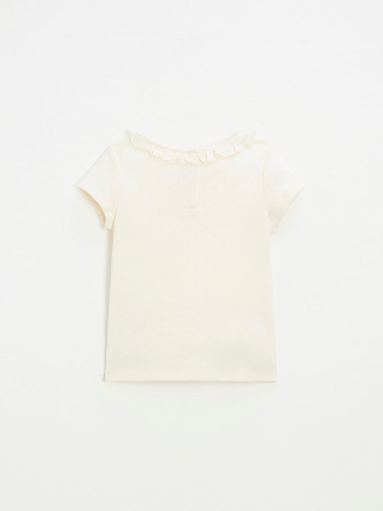 Natalys - T-Shirt Manches Courtes Craie - Fille