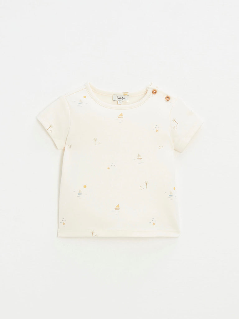 Natalys - T-Shirt Manches Courtes Craie - Garçon