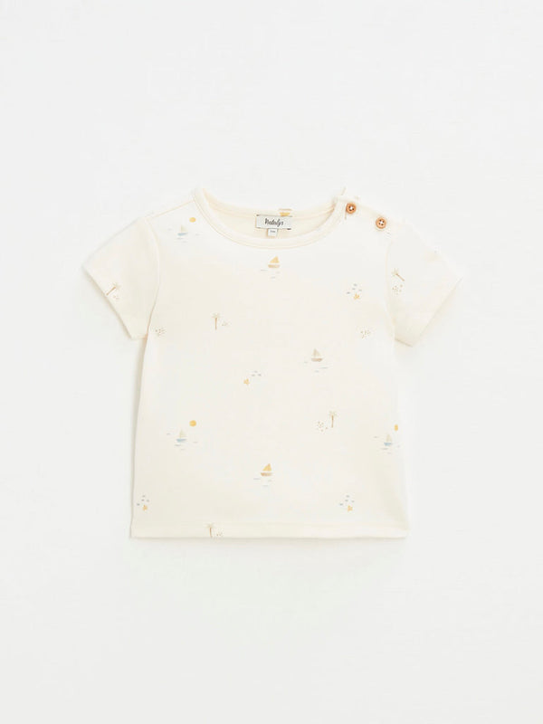 Natalys - T-Shirt Manches Courtes Craie - Garçon