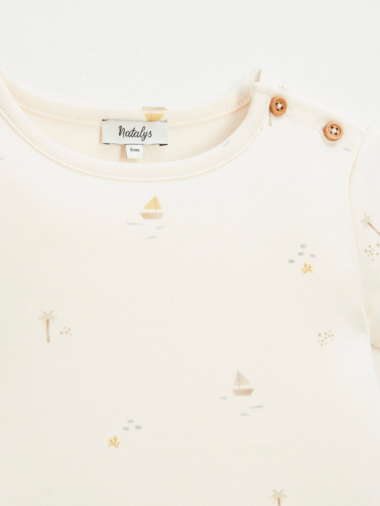 Natalys - T-Shirt Manches Courtes Craie - Garçon