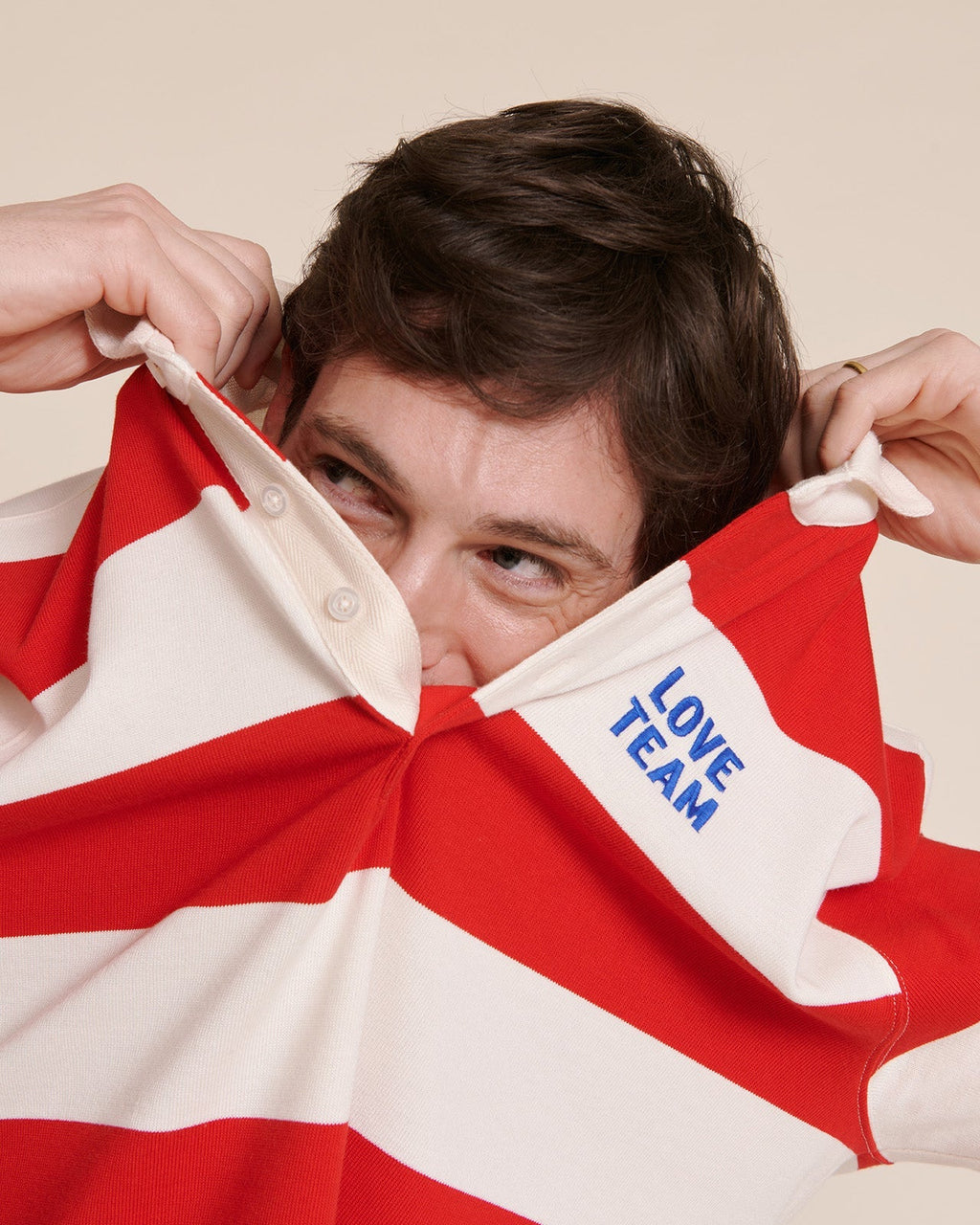 Le Polo Love Team Unisexe En Coton Bio - Rouge