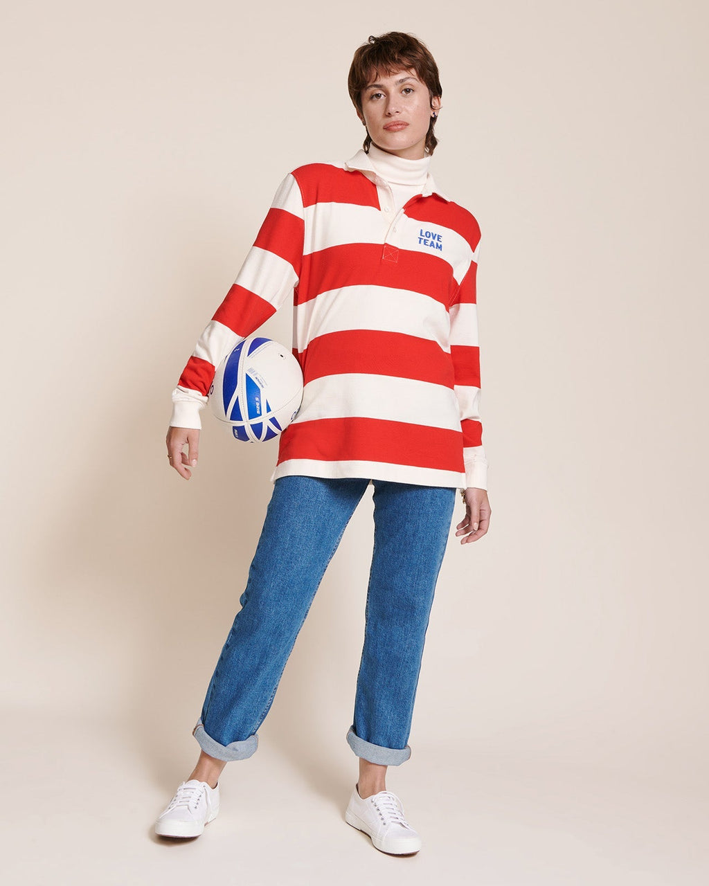 Le Polo Love Team Unisexe En Coton Bio - Rouge
