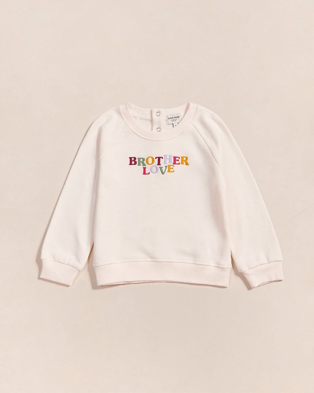 Le Sweat Brodé Brother Love En Coton Bio - Crème