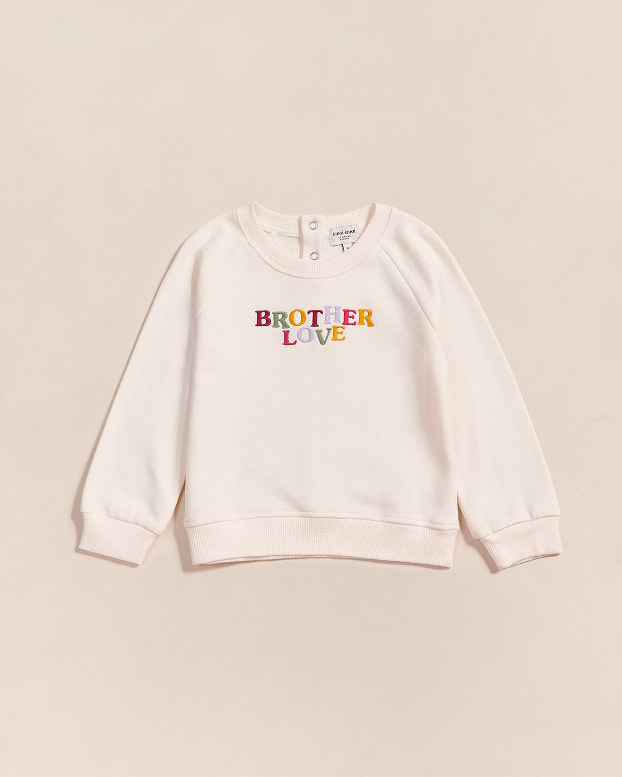 Le Sweat Brodé Brother Love En Coton Bio - Crème