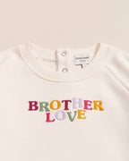 Le Sweat Brodé Brother Love En Coton Bio - Crème