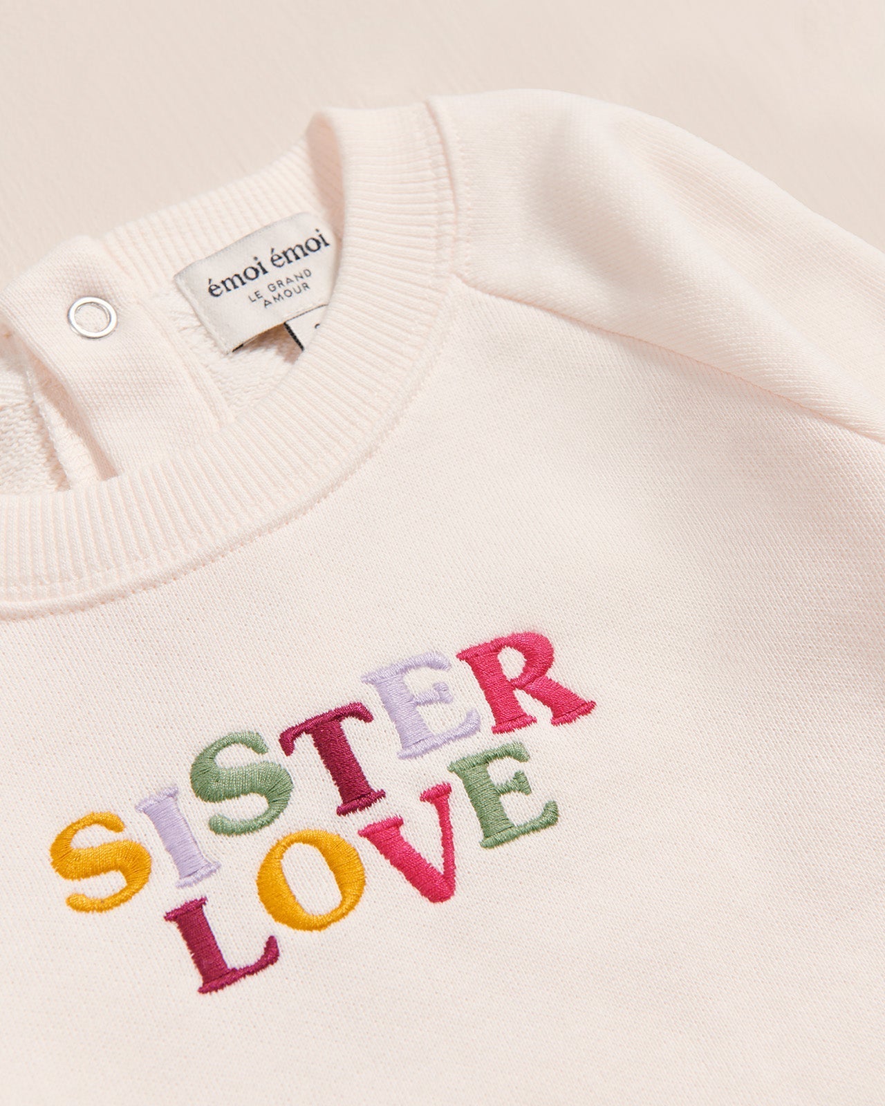 Le Sweat Brodé Sister Love En Coton Bio - Crème