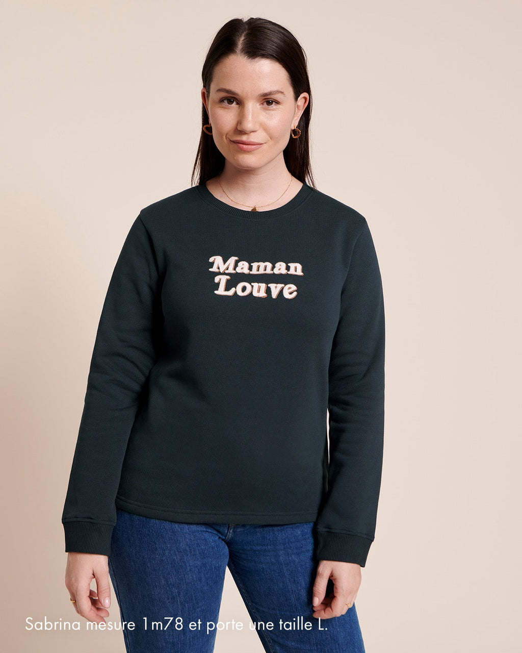 Le Sweat Maman Louve En Coton Bio - Charbon