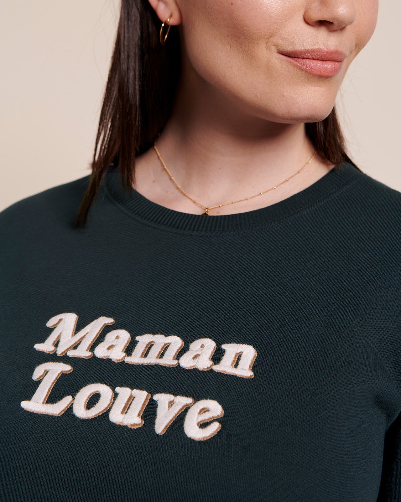 Le Sweat Maman Louve En Coton Bio - Charbon