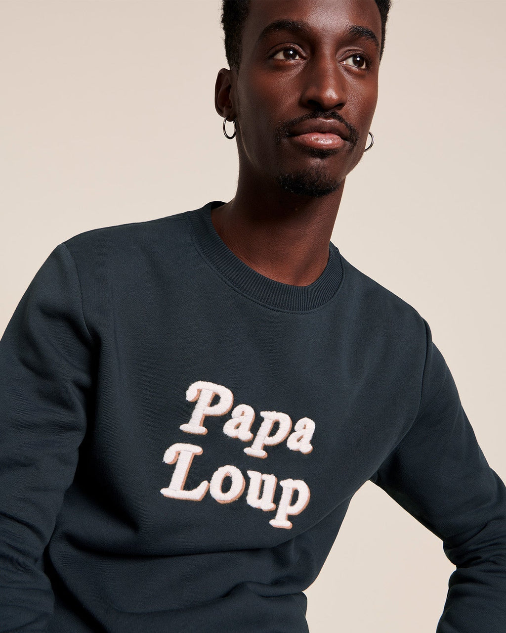 Le Sweat Papa Loup En Coton Bio - Charbon