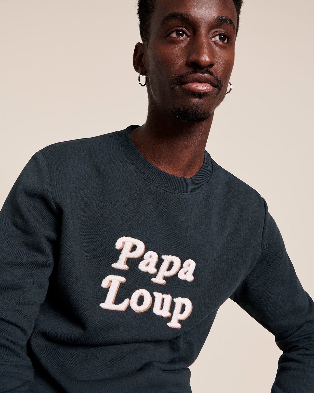 Le Sweat Papa Loup En Coton Bio - Charbon