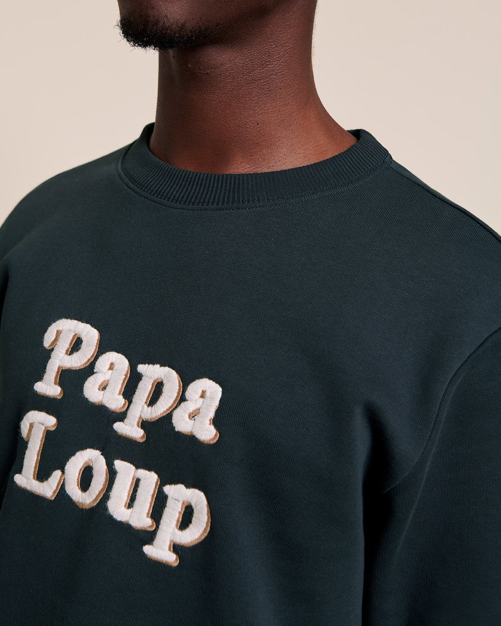Le Sweat Papa Loup En Coton Bio - Charbon