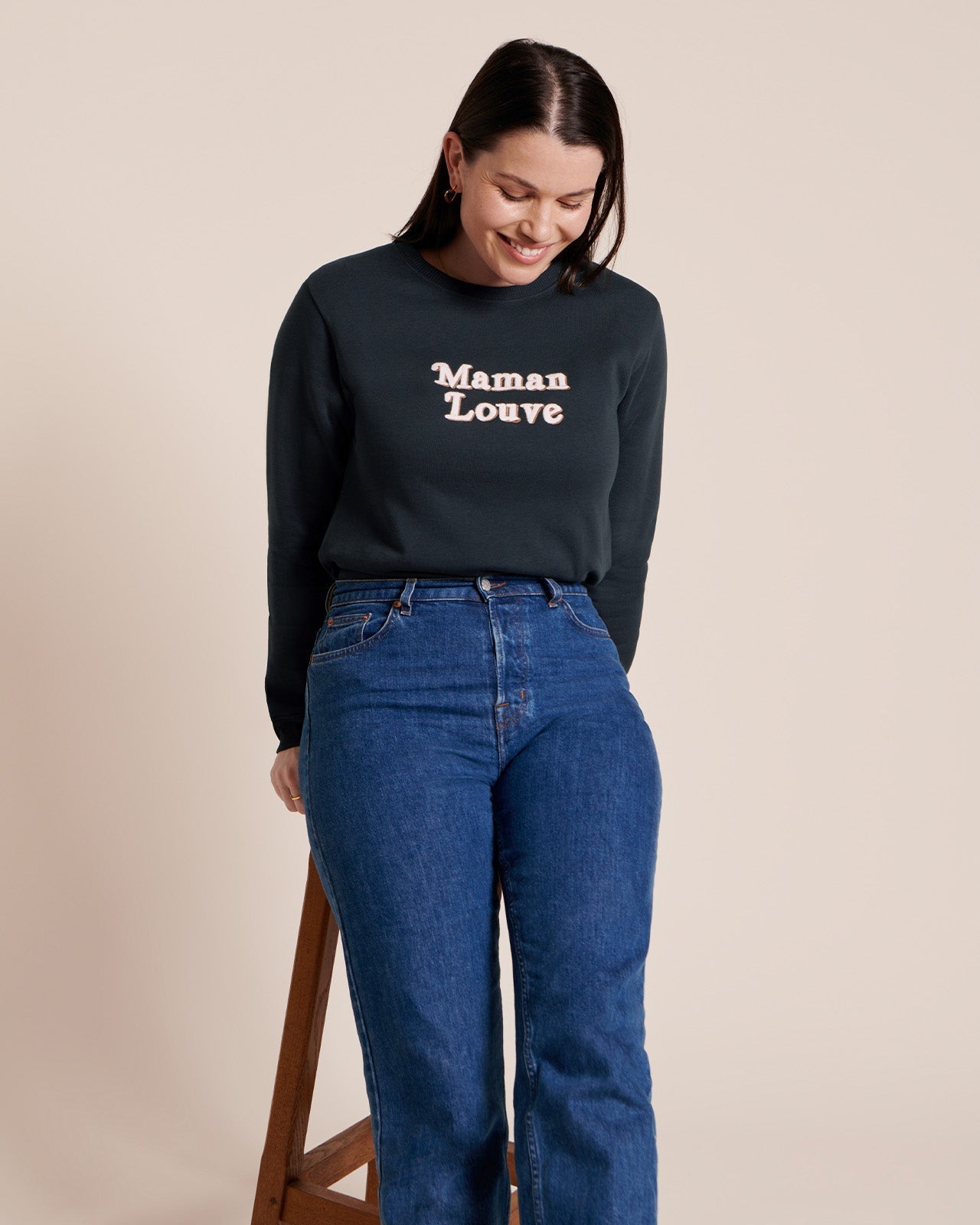 Le Sweat Maman Louve En Coton Bio - Charbon