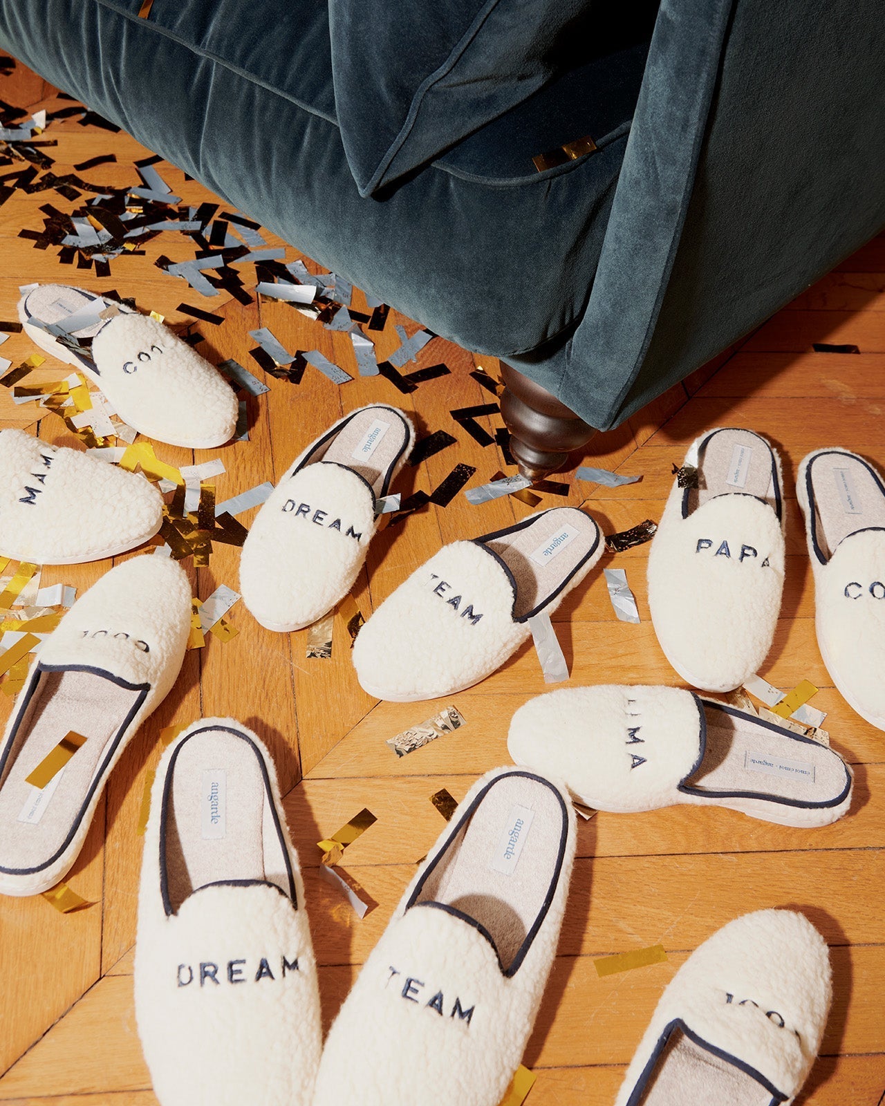 Les Chaussons Dream Team Femme En Laine Bouclette - Angarde X Émoi Émoi