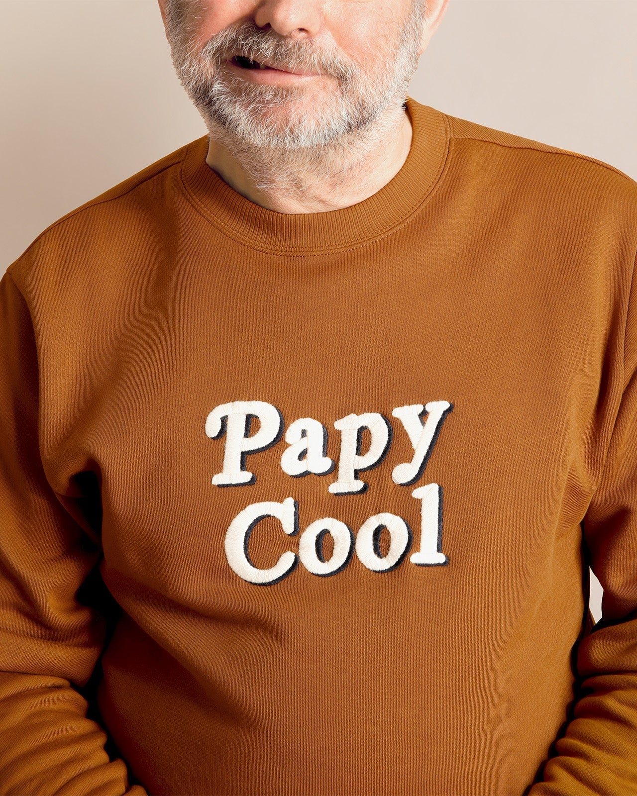 Le Sweat Papy Cool En Coton Bio - Caramel