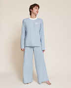 Le Haut De Pyjama Dream Team Femme En Coton Bio Nid D'Abeille - Bleu
