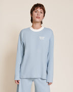 Le Haut De Pyjama Dream Team Femme En Coton Bio Nid D'Abeille - Bleu