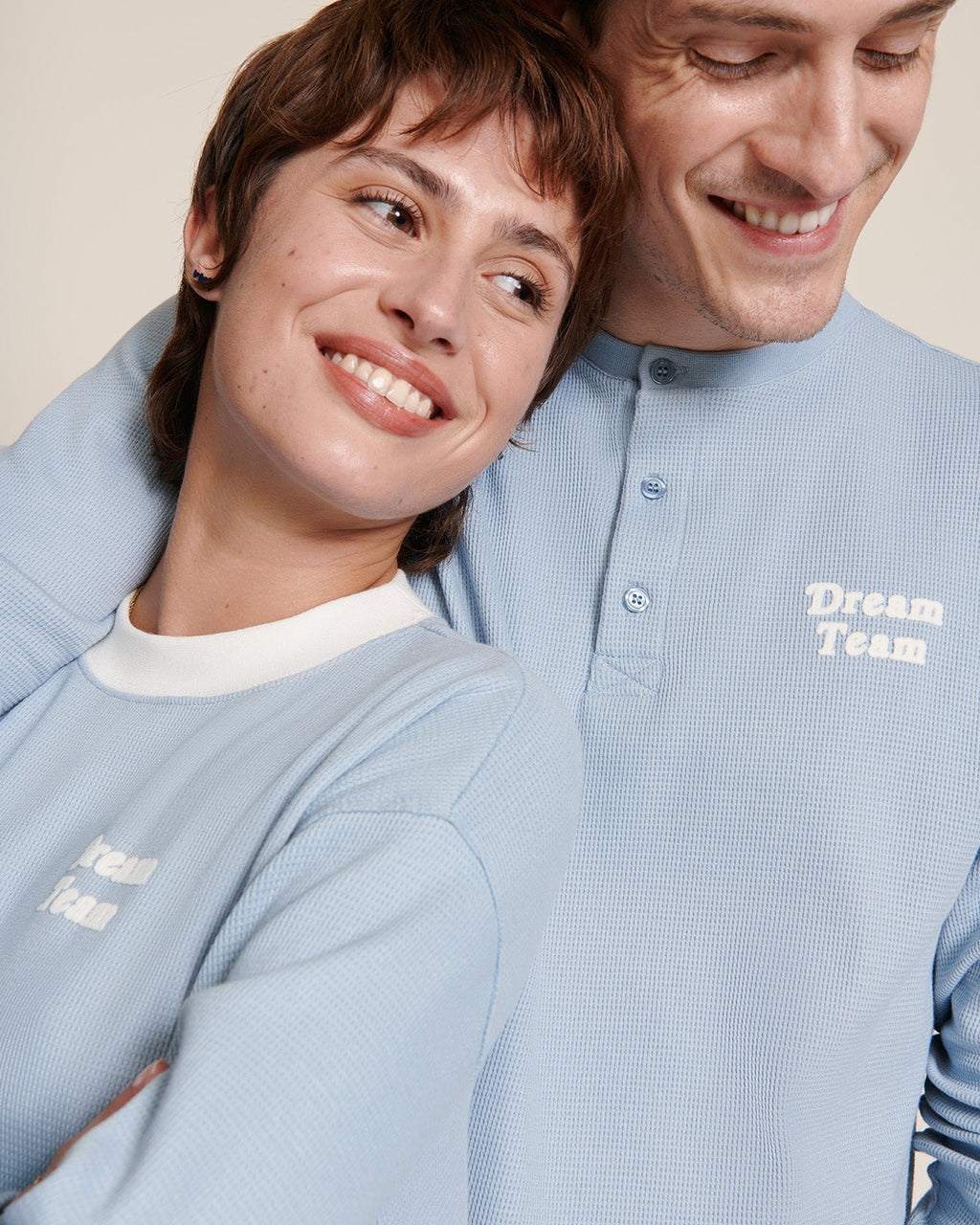 Le Haut De Pyjama Dream Team Femme En Coton Bio Nid D'Abeille - Bleu
