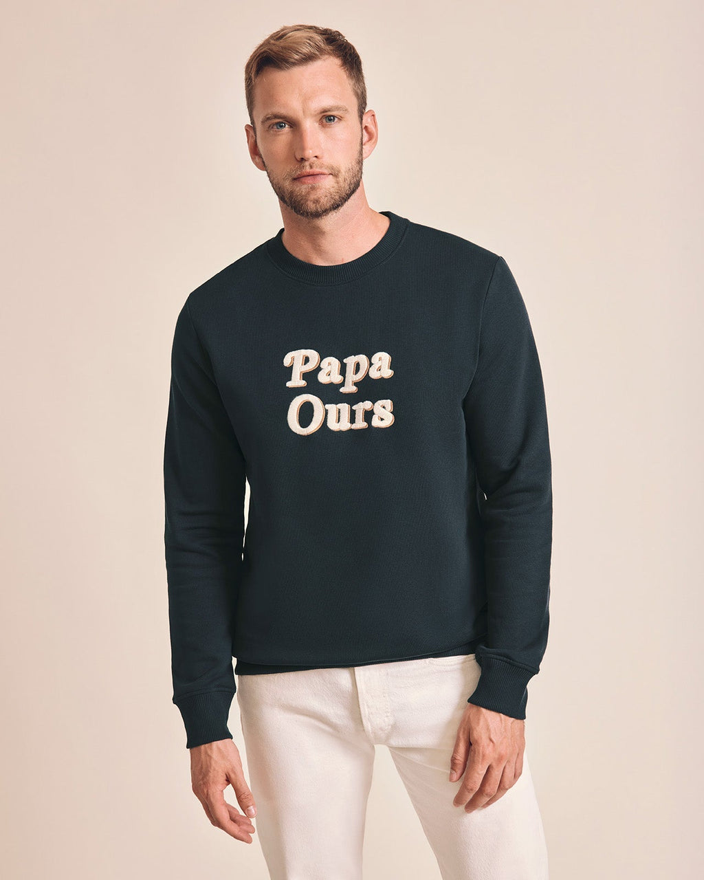Le Sweat Papa Ours En Coton Bio - Charbon