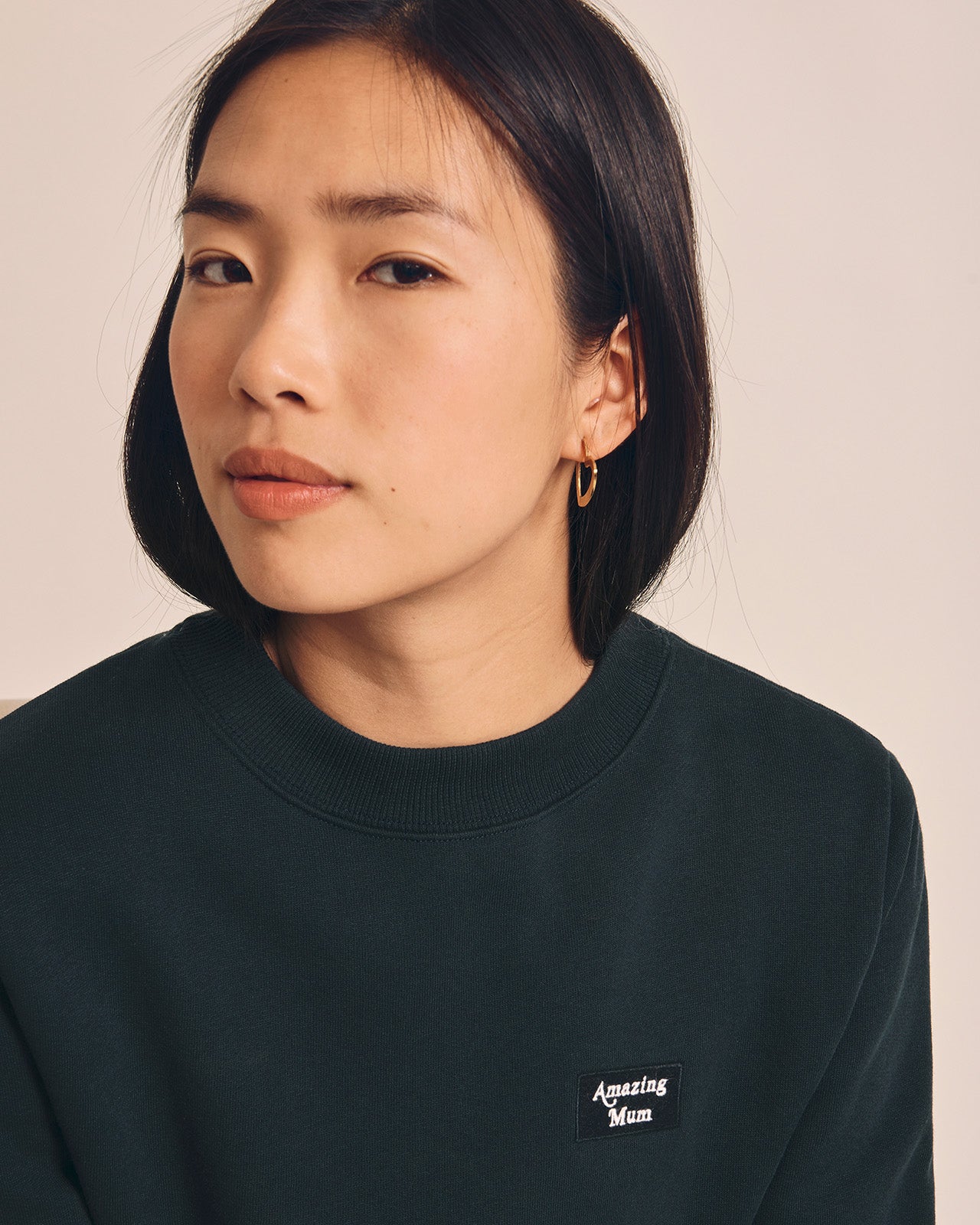 Le Sweat Mini Patch Amazing Mum En Coton Bio - Charbon