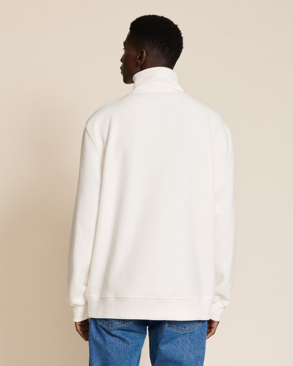 Le Sweat Stanny En Polaire Recyclée Et Col Zippé - Blanc