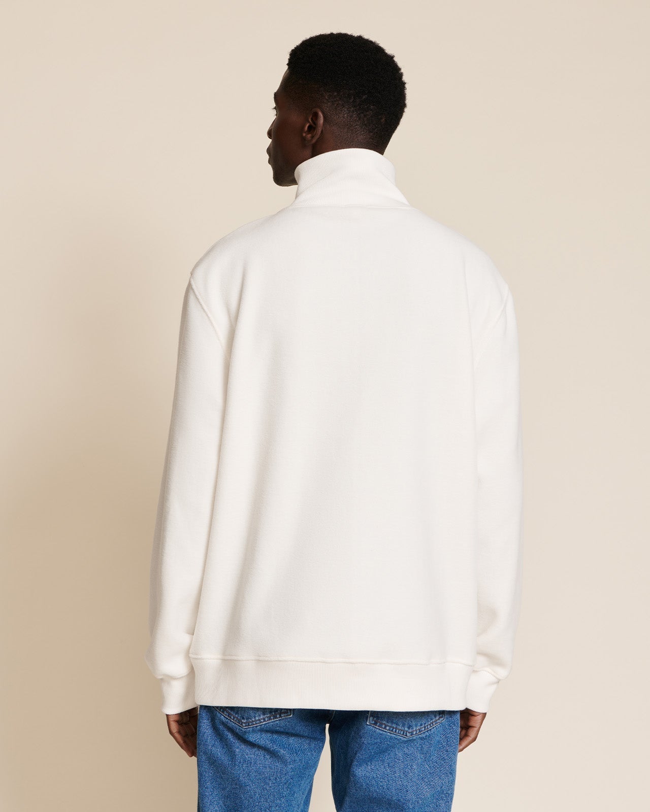 Le Sweat Stanny En Polaire Recyclée Et Col Zippé - Blanc