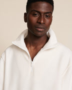 Le Sweat Stanny En Polaire Recyclée Et Col Zippé - Blanc