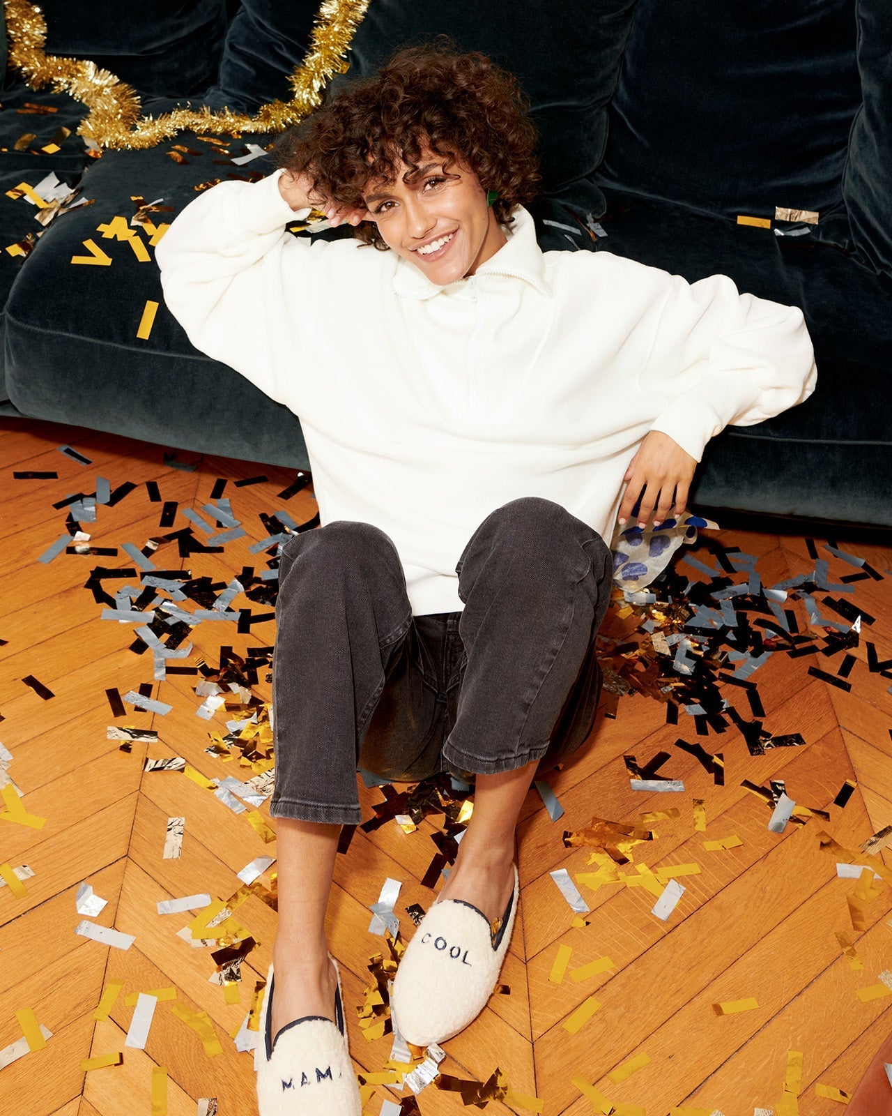 Les Chaussons Mama Cool En Laine Bouclette - Angarde X Émoi Émoi