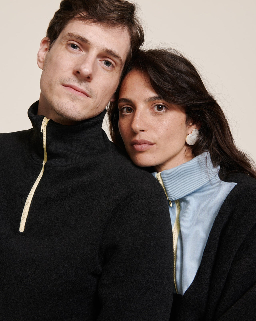 Le Sweat Stanny En Polaire Recyclée Et Col Zippé - Gris