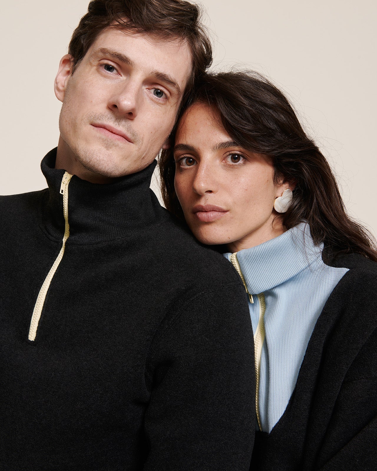 Le Sweat Stanny En Polaire Recyclée Et Col Zippé - Gris