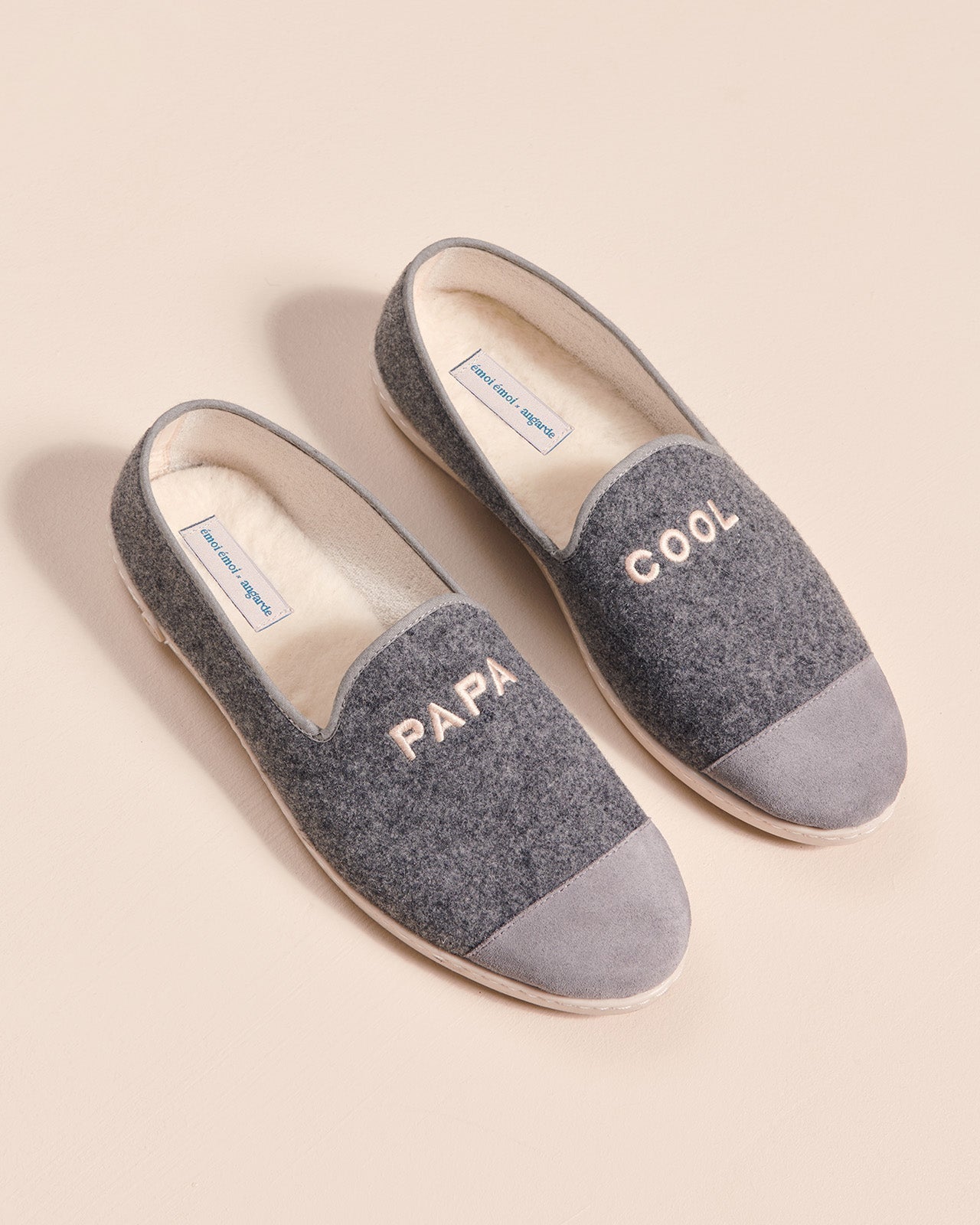 Les Chaussons Papa Cool Gris - Angarde X Émoi Émoi