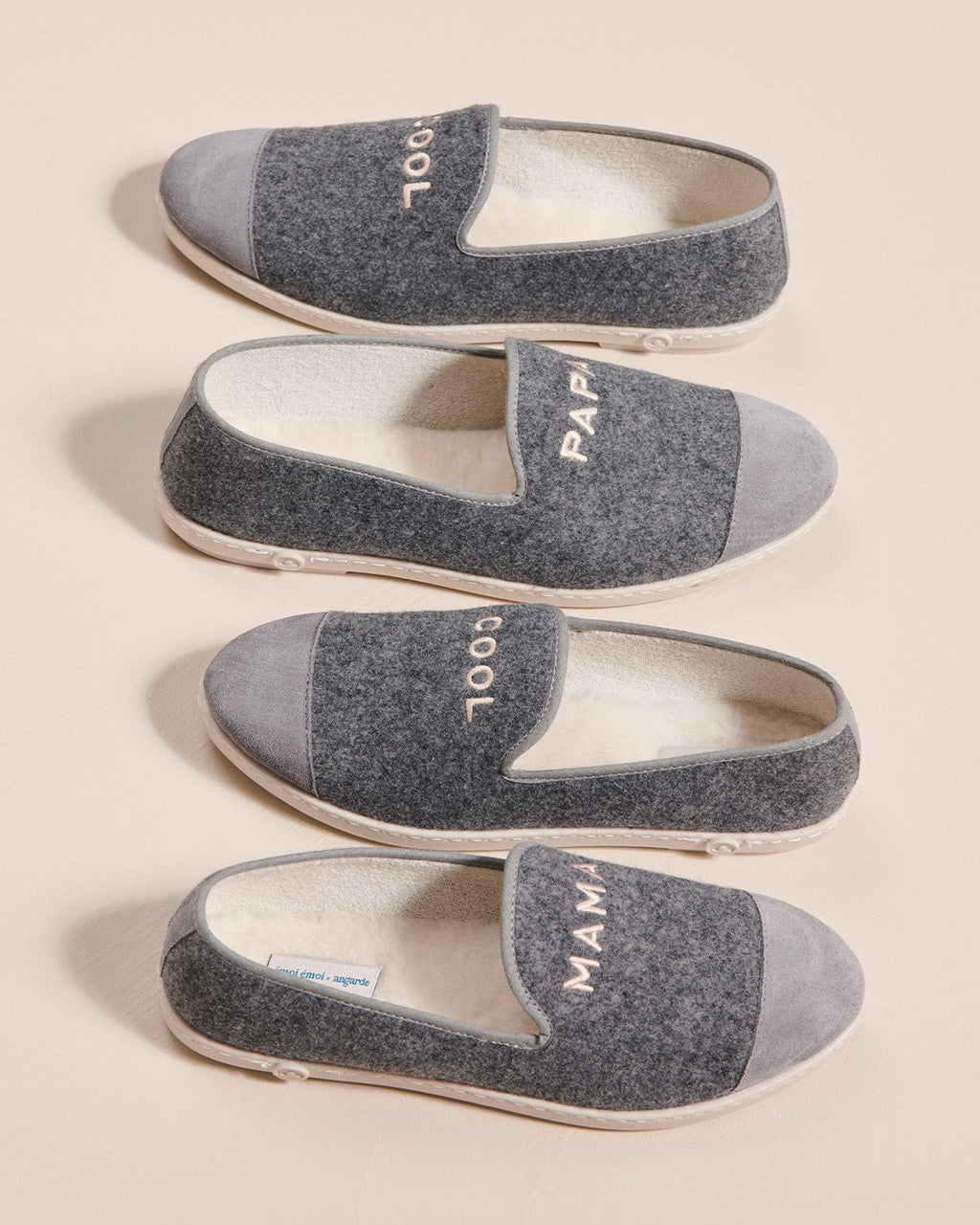 Les Chaussons Papa Cool Gris - Angarde X Émoi Émoi