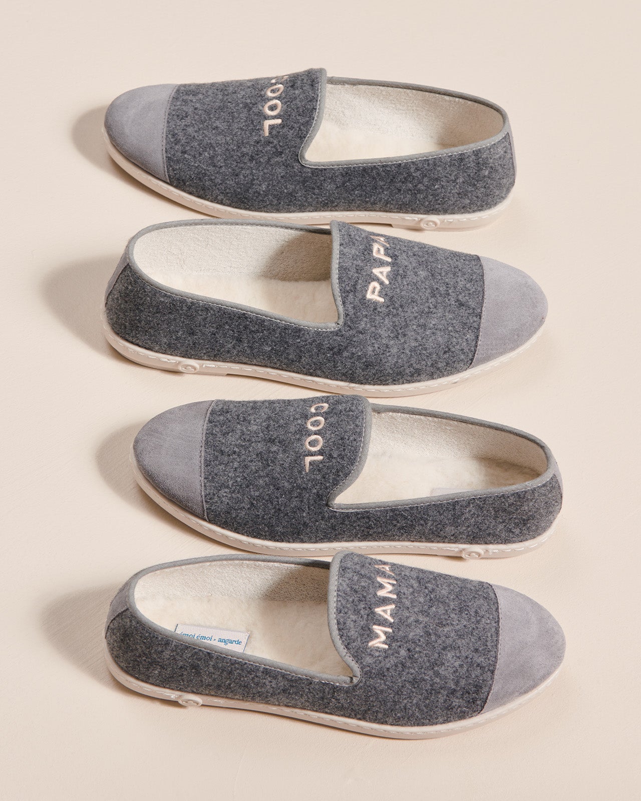 Les Chaussons Papa Cool Gris - Angarde X Émoi Émoi
