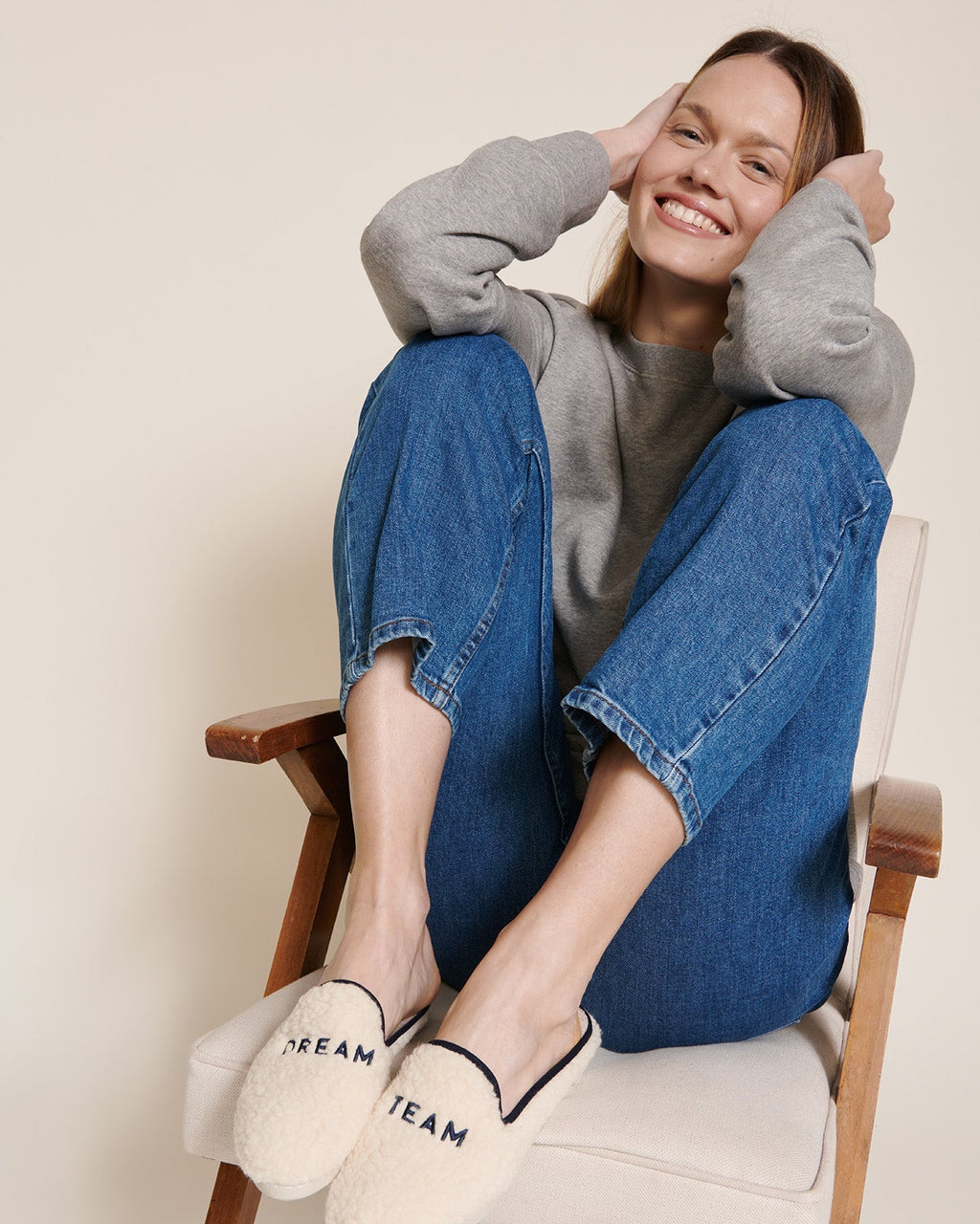 Les Chaussons Dream Team Femme En Laine Bouclette - Angarde X Émoi Émoi
