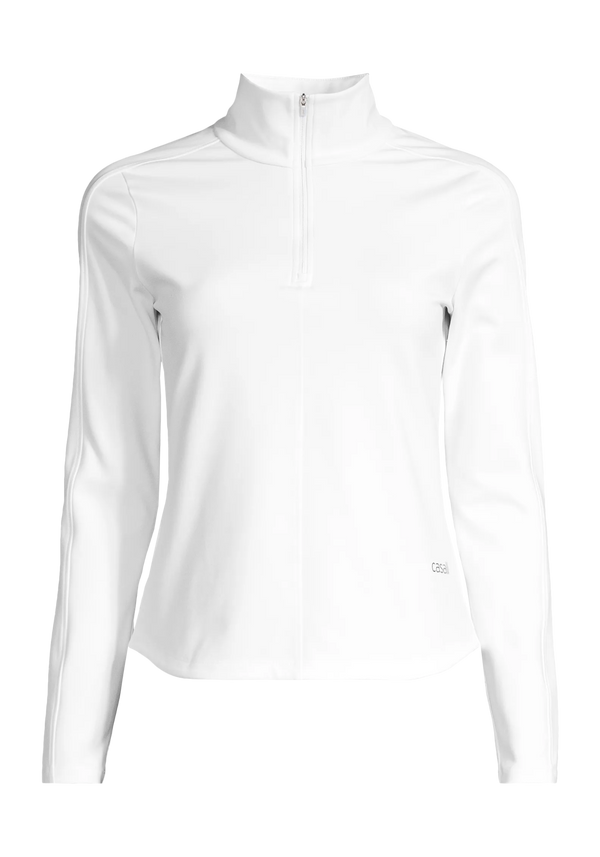 Serene Half Zip Long Sleeve - White