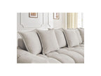 Everest - Canapé D'Angle Fixe - Tissu Texturé - Angle Droit - 10 Coussins