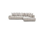 Everest - Canapé D'Angle Fixe - Tissu Texturé - Angle Droit - 10 Coussins