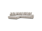 Everest - Canapé D'Angle Fixe - Tissu Texturé - Angle Gauche - 10 Coussins
