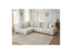Everest - Canapé D'Angle Fixe - Tissu Texturé - Angle Gauche - 10 Coussins