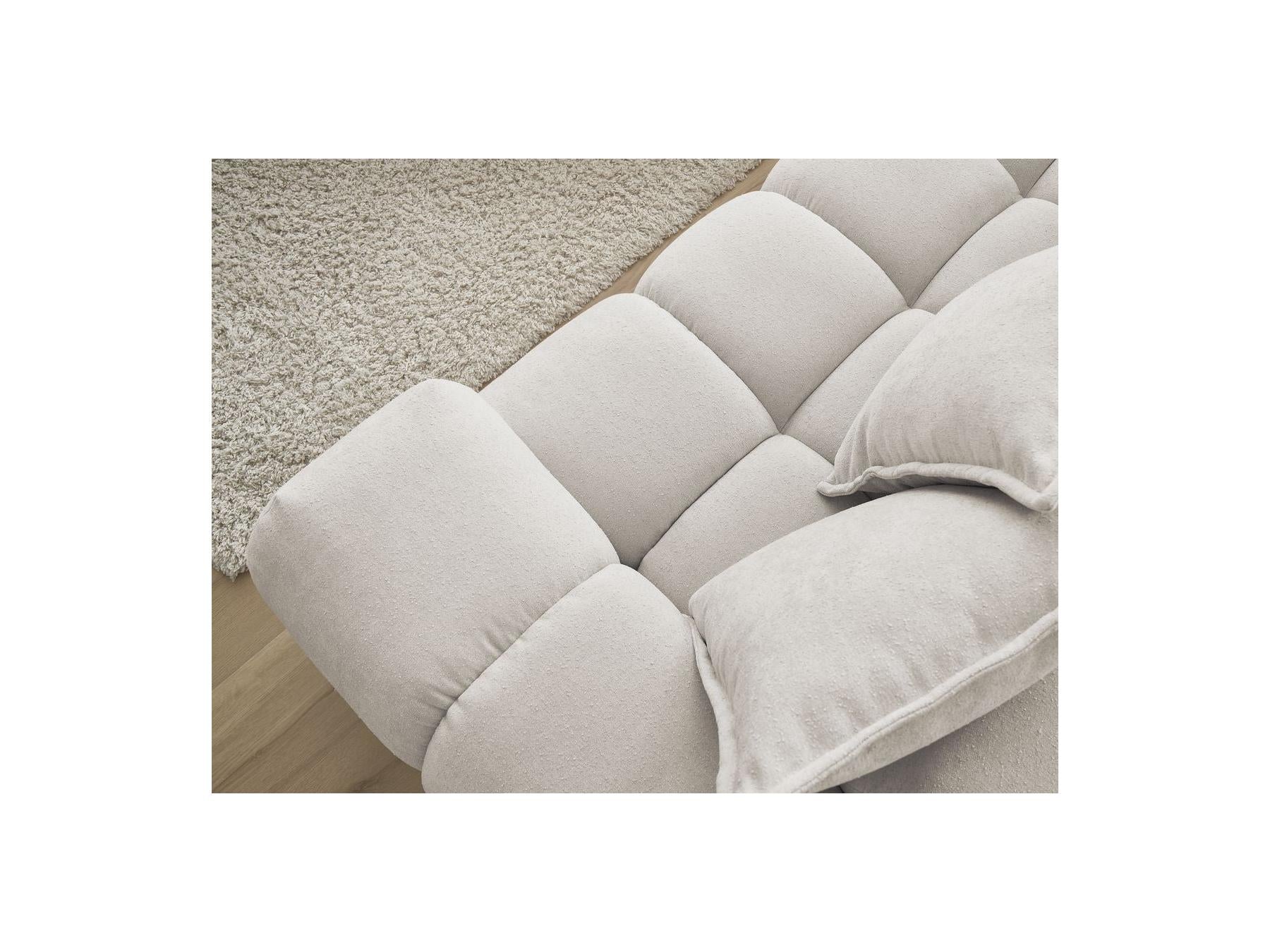 Everest - Canapé D'Angle Fixe - Tissu Texturé - Angle Gauche - 10 Coussins