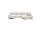 Everest - Canapé D'Angle Fixe - Tissu Texturé - Angle Droit - 10 Coussins