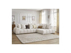 Everest - Canapé D'Angle Fixe - Tissu Texturé - Angle Droit - 10 Coussins