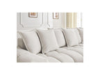 Everest - Canapé D'Angle Fixe - Tissu Texturé - Angle Droit - 10 Coussins