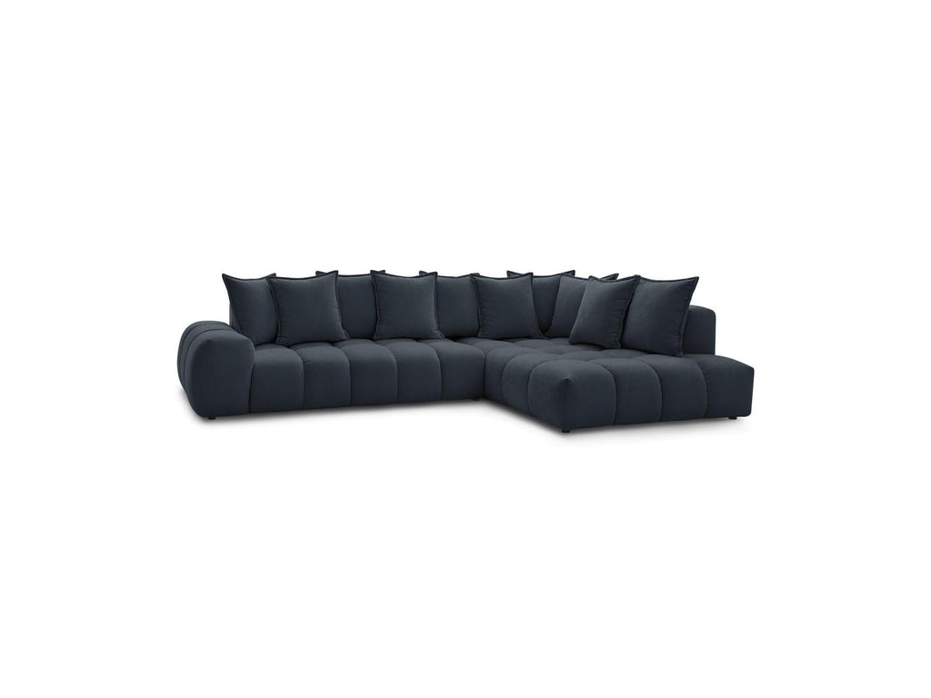 Everest - Canapé D'Angle Fixe - Tissu Texturé - Angle Droit - 10 Coussins
