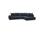Everest - Canapé D'Angle Fixe - Tissu Texturé - Angle Droit - 10 Coussins