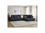 Everest - Canapé D'Angle Fixe - Tissu Texturé - Angle Droit - 10 Coussins
