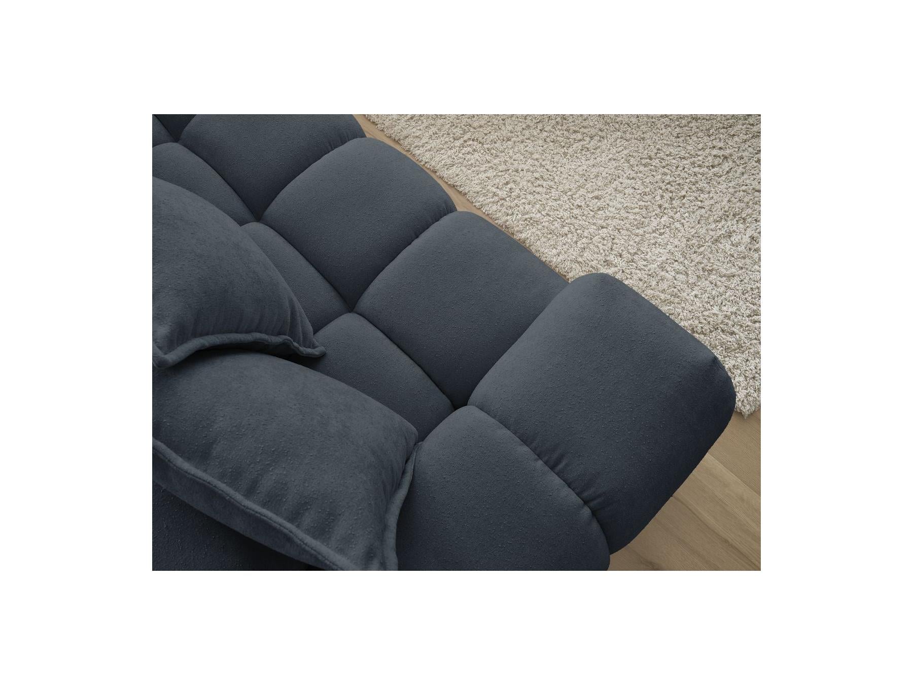 Everest - Canapé D'Angle Fixe - Tissu Texturé - Angle Droit - 10 Coussins