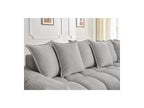 Everest - Canapé D'Angle Fixe - Tissu Texturé - Angle Droit - 10 Coussins