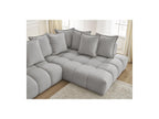 Everest - Canapé D'Angle Fixe - Tissu Texturé - Angle Droit - 10 Coussins
